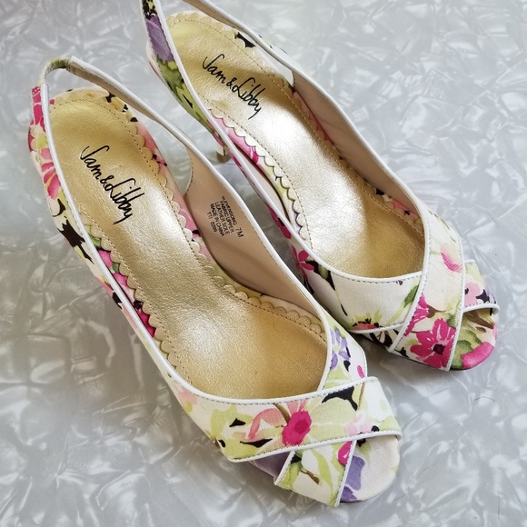 Sam & Libby Shoes - ::FINAL:: SAM & LIBBY Floral Sandal Heel. Sz 7